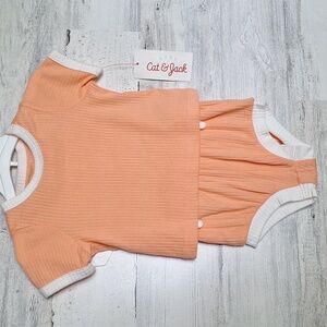 Cat and Jack Size 0-3 months Orange  2-piece set